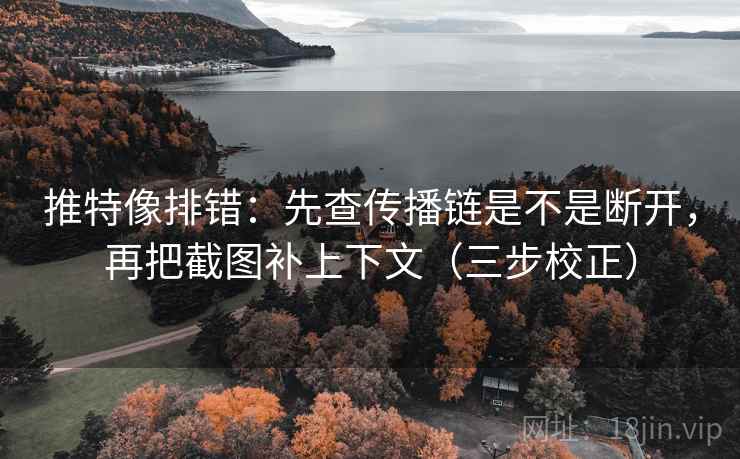 推特像排错：先查传播链是不是断开，再把截图补上下文（三步校正）